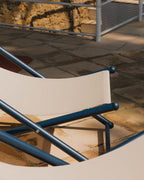 Pack 2 reclining deck chairs in metal and Ohiane fabric