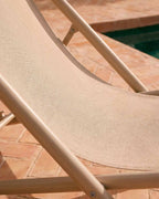 Pack 2 reclining deck chairs in metal and Ohiane fabric