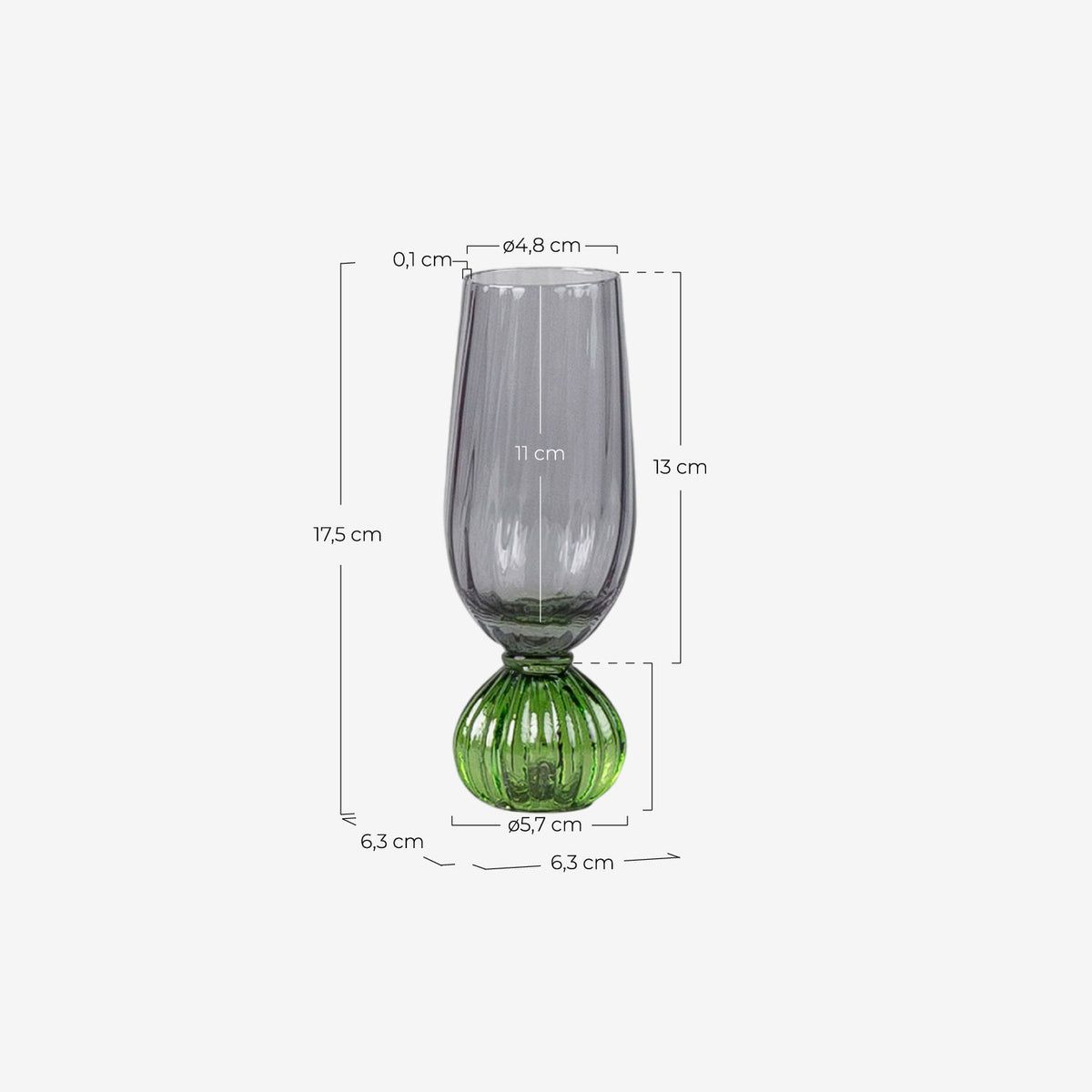 Set of 4 Miah Glass Champagne Flutes