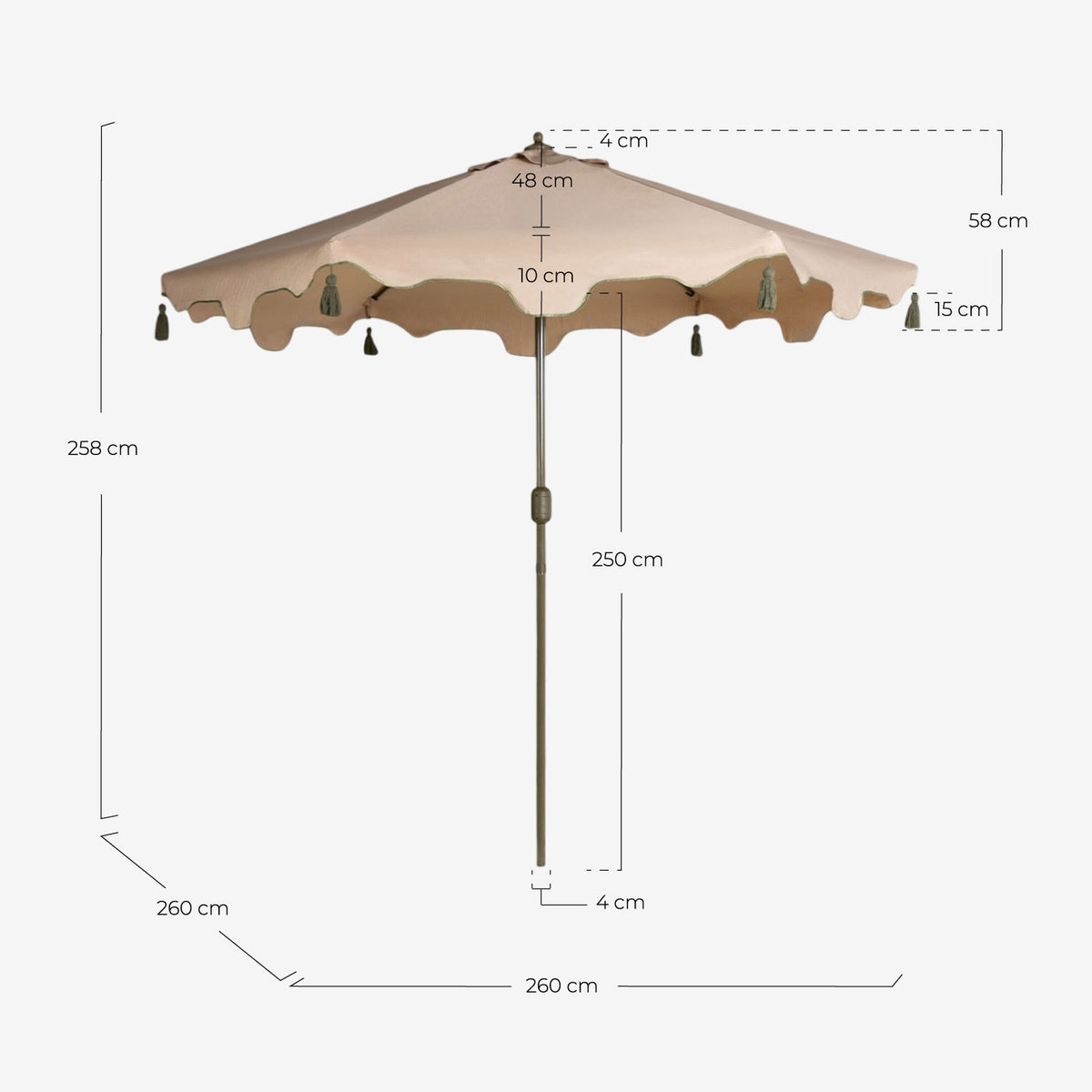 Garden and terrace umbrella Ø260 cm Xuna
