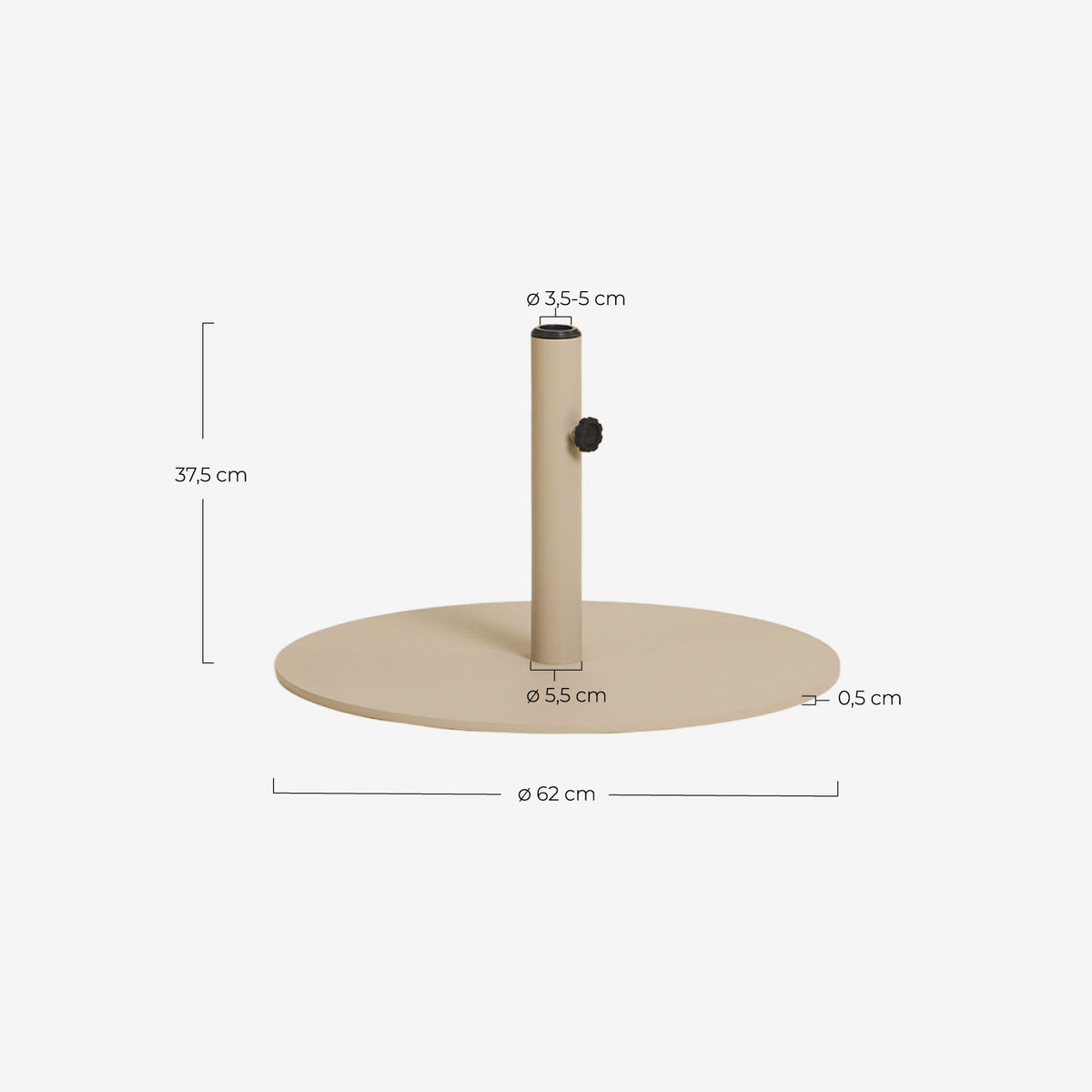Round parasol base Ø62 cm in metal Ketyer