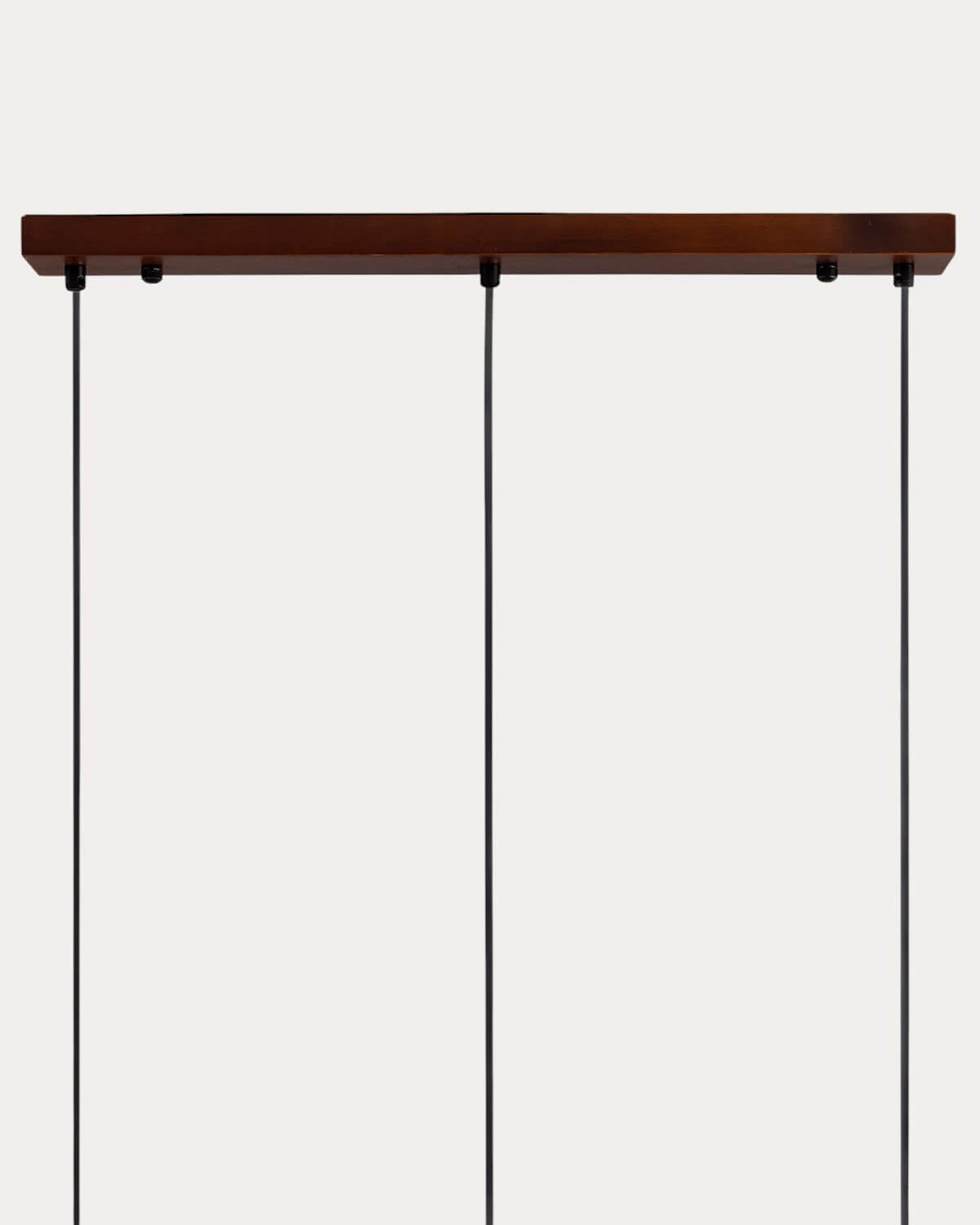 Pendant light with 3 light points in travertine marble and May wood