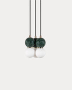 Metal pendant light with 3 light points with Valenes marble