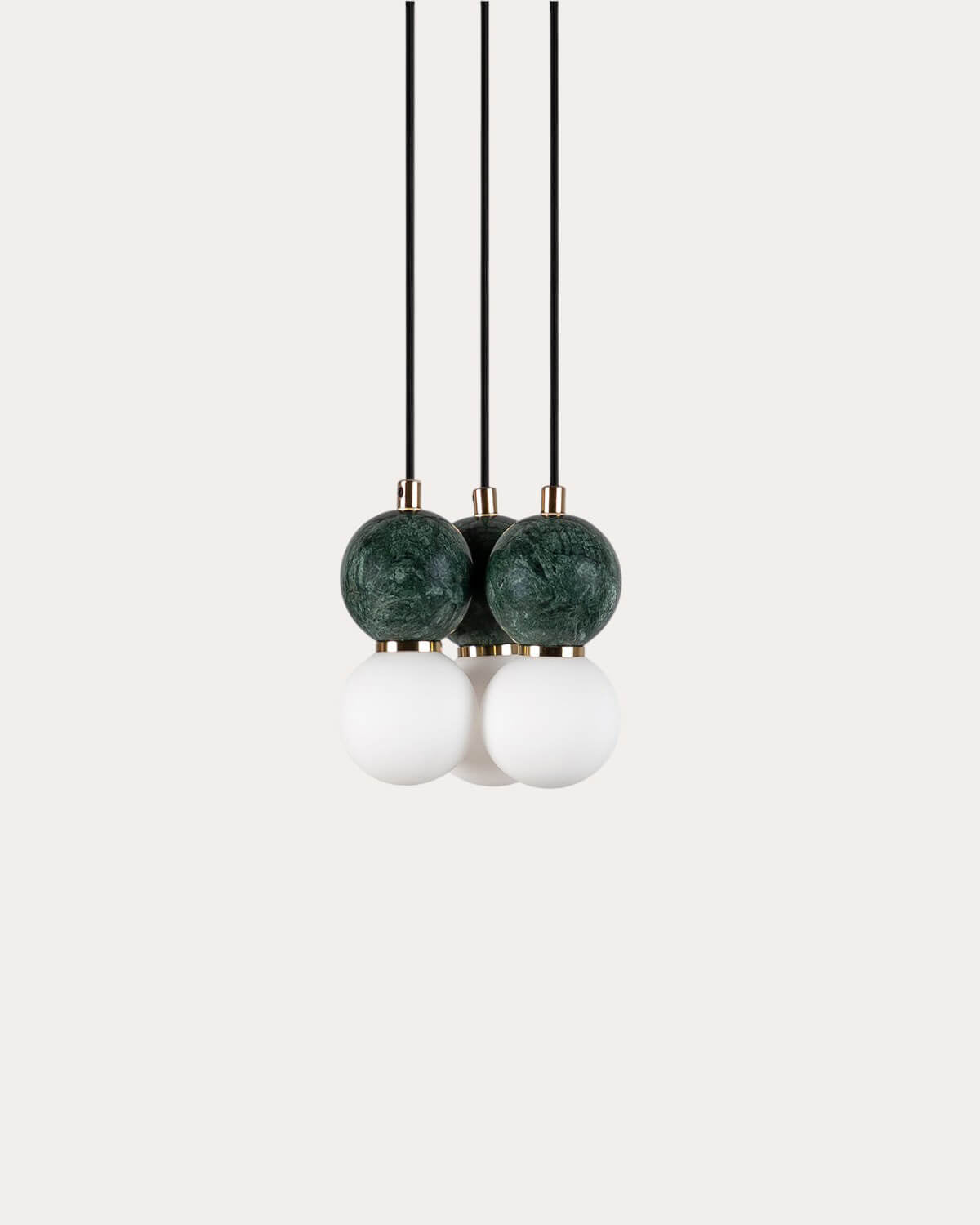 Metal pendant light with 3 light points with Valenes marble