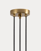Metal pendant light with 3 light points with Valenes marble