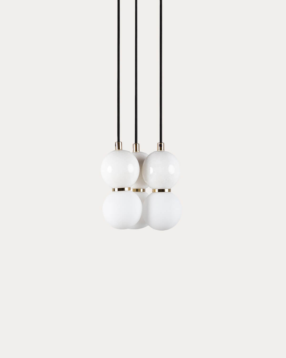 Metal pendant light with 3 light points with Valenes marble