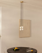 Metal pendant light with 3 light points with Valenes marble