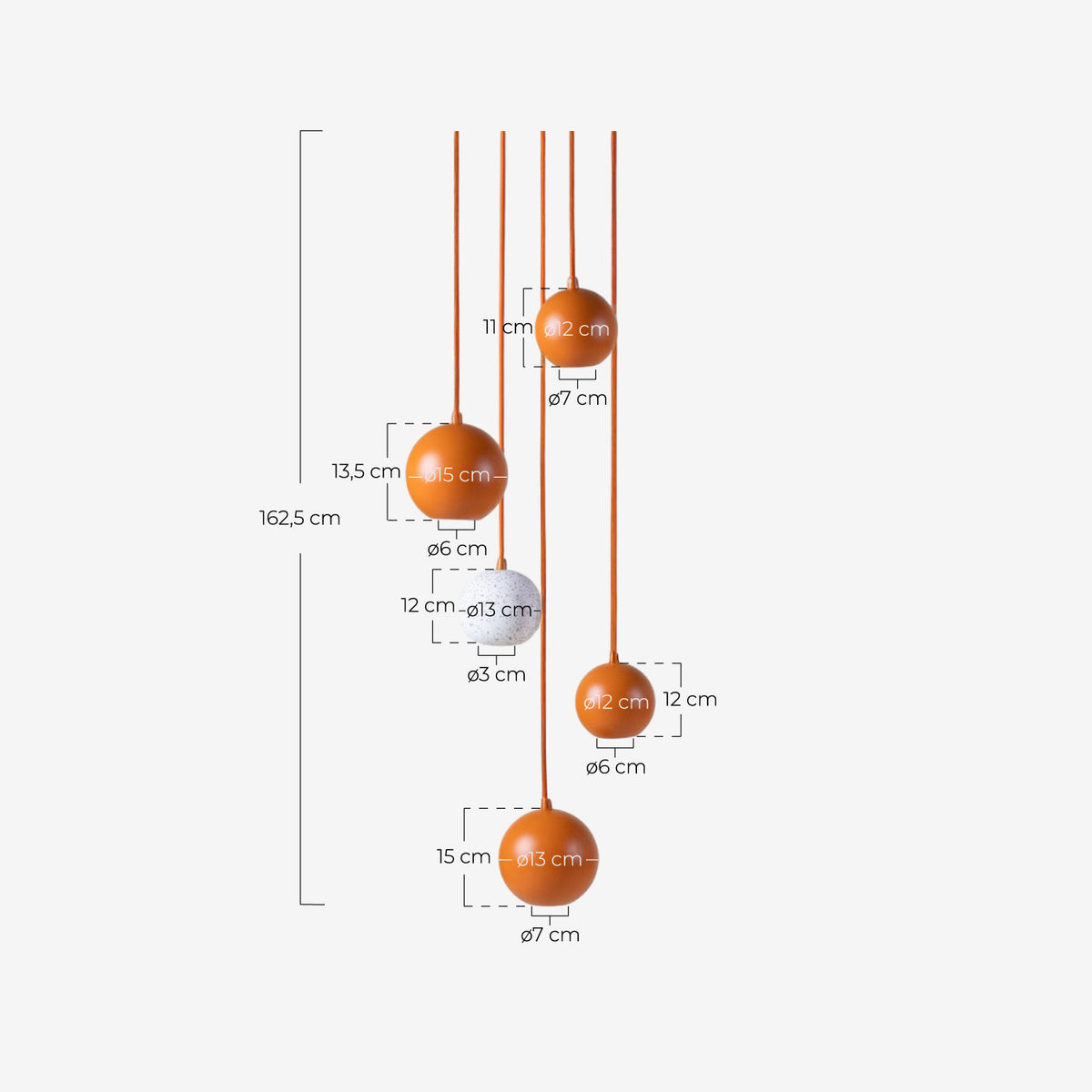 Deivis metal and terrazzo pendant light