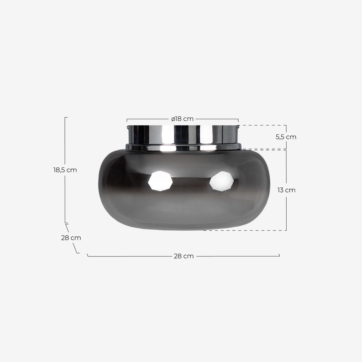 LED ceiling light Ø28 cm in Ohrid glass