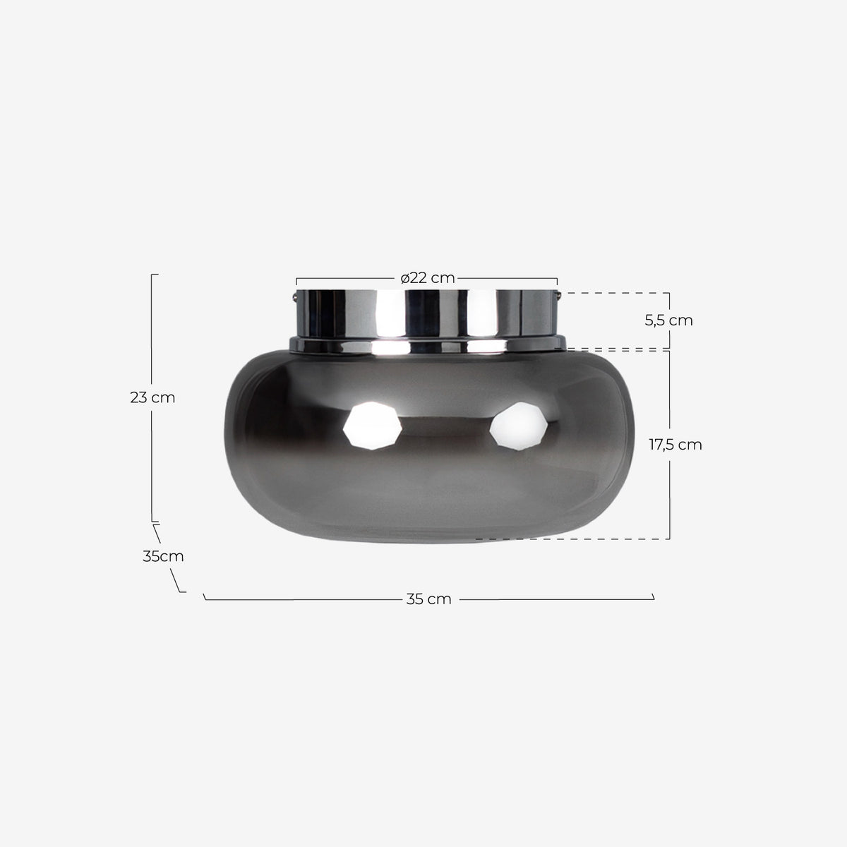 LED ceiling light Ø35 cm in Ohrid glass