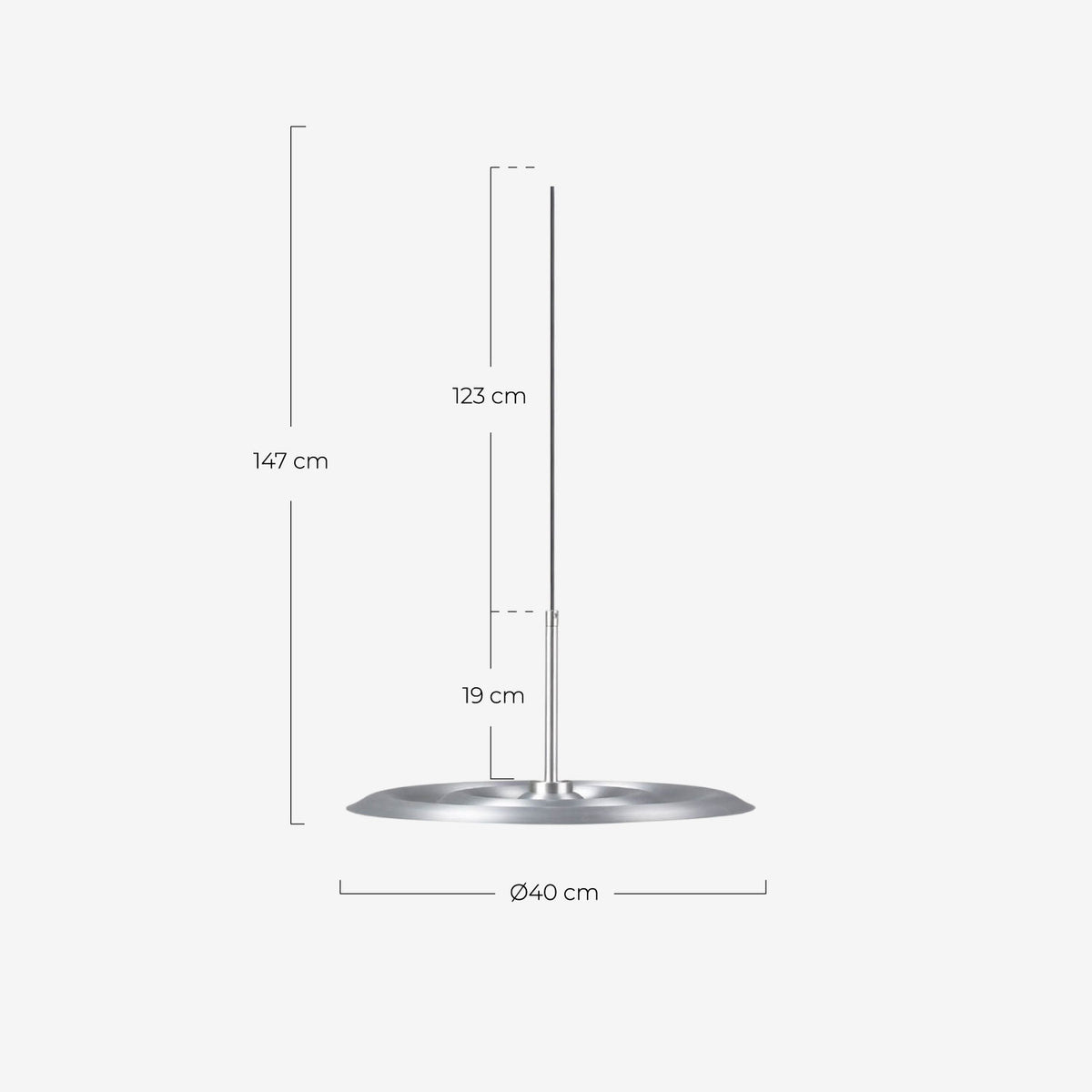 LED pendant light Ø40 cm in metal Aulis