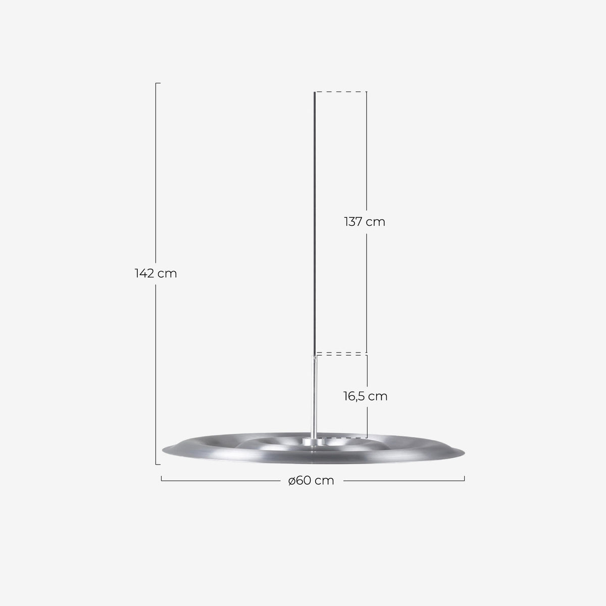 LED pendant light Ø60 cm in metal Aulis