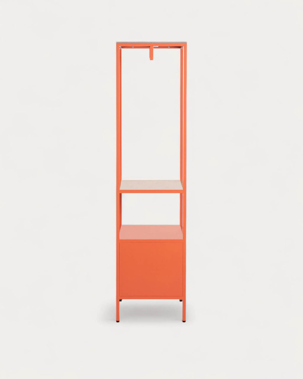 Free-standing coat rack 180x70 cm with shelf and 2 drawers in laminated steel and Varys pine wood