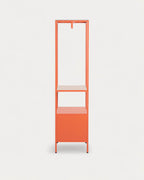 Free-standing coat rack 180x70 cm with shelf and 2 drawers in laminated steel and Varys pine wood