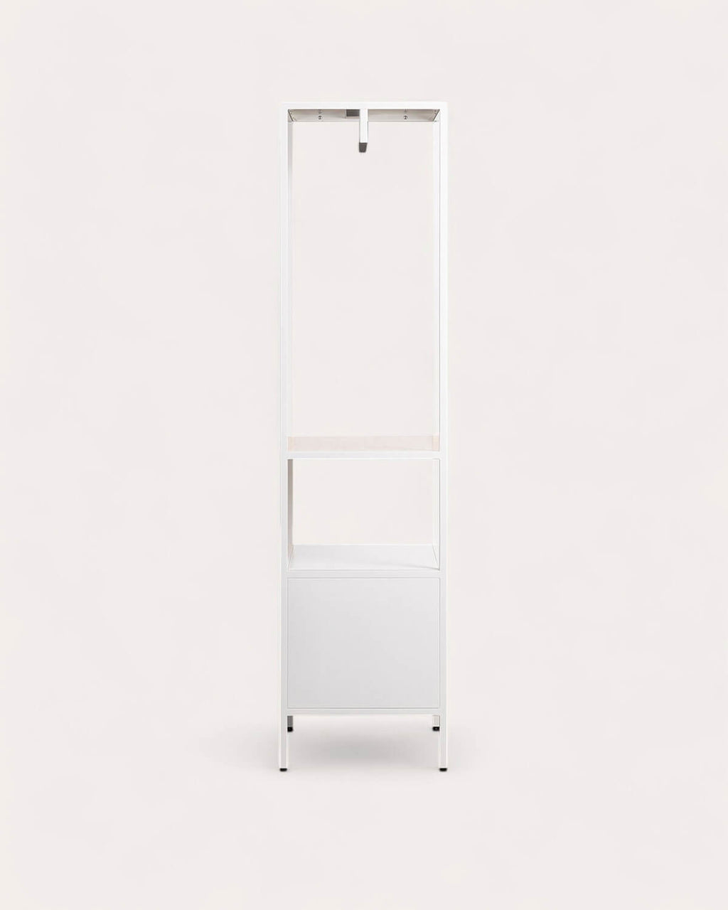 Free-standing coat rack 180x70 cm with shelf and 2 drawers in laminated steel and Varys pine wood