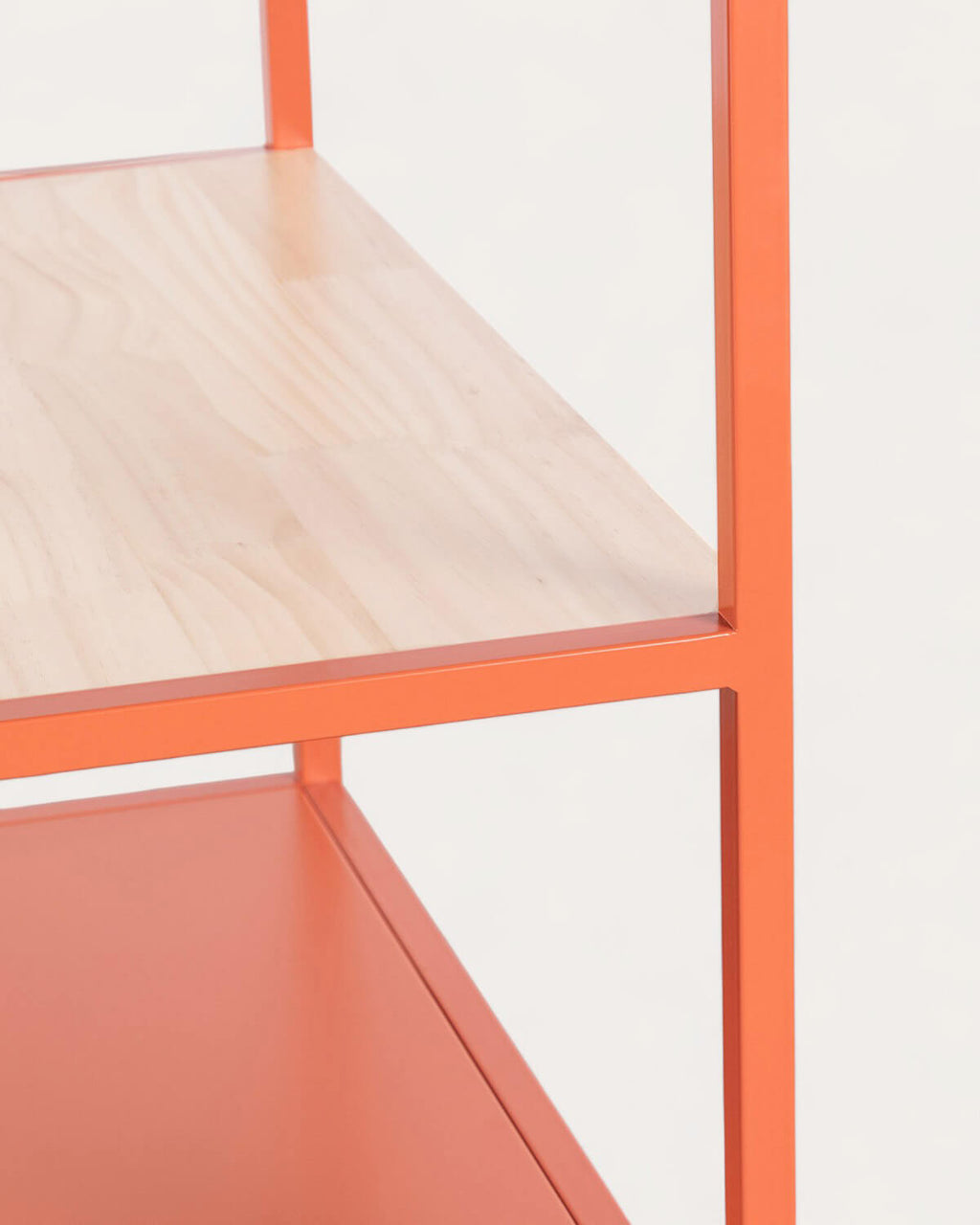 Free-standing coat rack 180x70 cm with shelf and 2 drawers in laminated steel and Varys pine wood