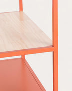 Free-standing coat rack 180x70 cm with shelf and 2 drawers in laminated steel and Varys pine wood