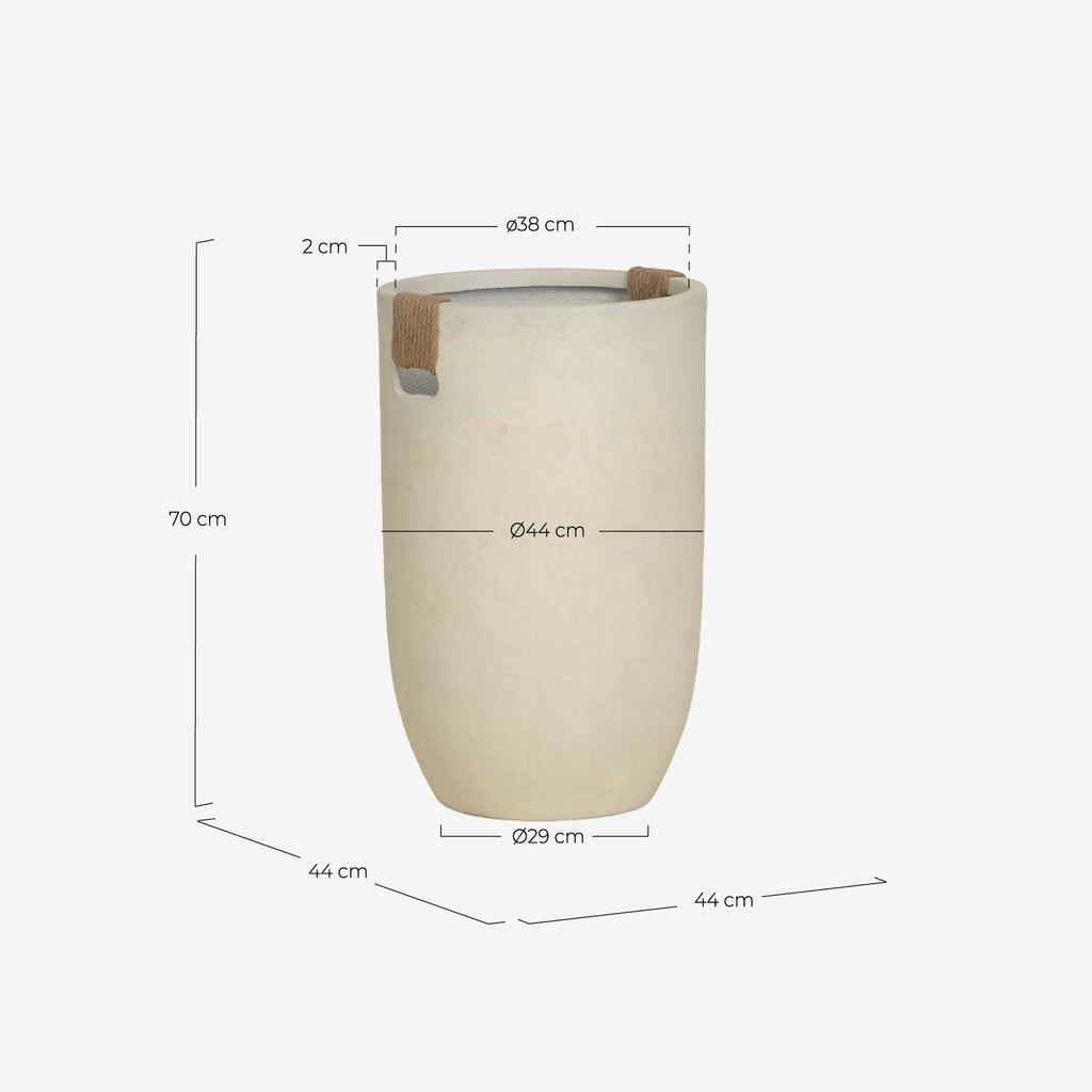 Fitonia high round cement plant pot