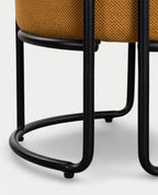 Round pouf with removable cushion in Aixa fabric