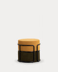 Round pouf with removable cushion in Aixa fabric