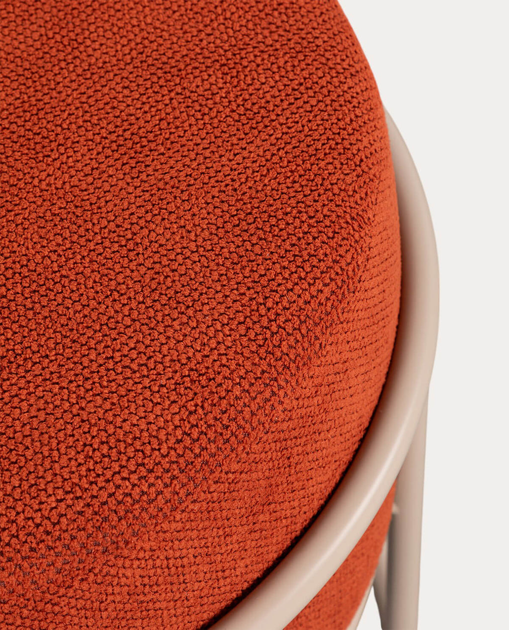 Round pouf with removable cushion in Aixa fabric
