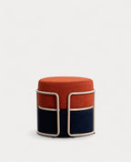 Round pouf with removable cushion in Aixa fabric