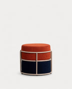 Round pouf with removable cushion in Aixa fabric