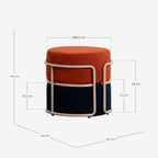 Round pouf with removable cushion in Aixa fabric
