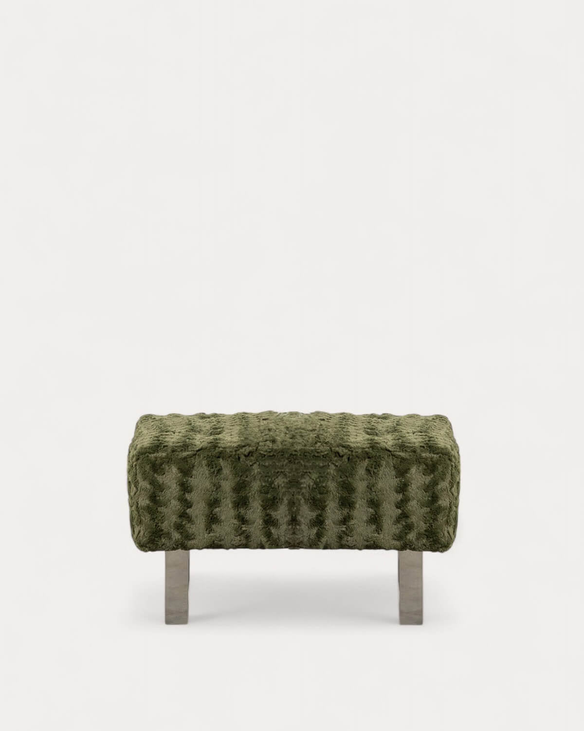 70s Furry fabric footstool