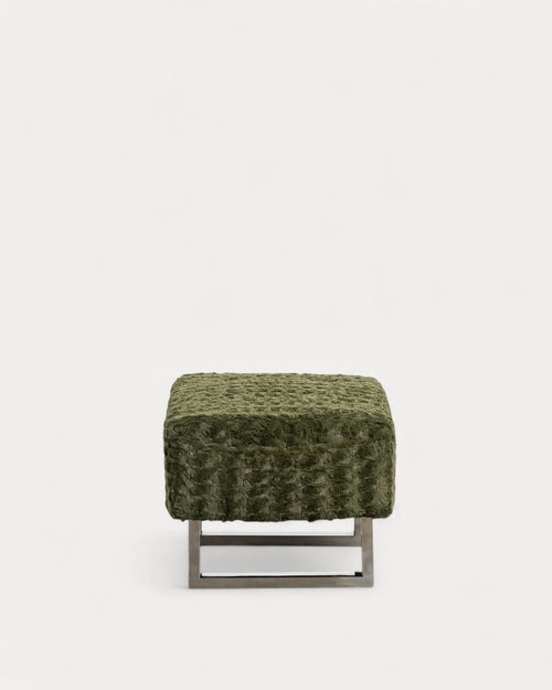 70s Furry fabric footstool