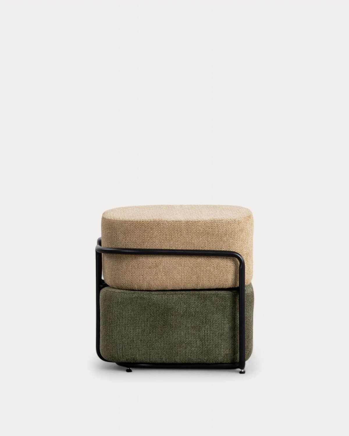 Rectangular pouf with removable cushion in Elin fabric