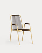 Mayailer Metal Rope Dining Chair with Armrests