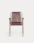 Mayailer Metal Rope Dining Chair with Armrests