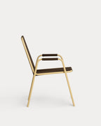 Mayailer Metal Rope Dining Chair with Armrests