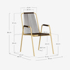 Mayailer Metal Rope Dining Chair with Armrests