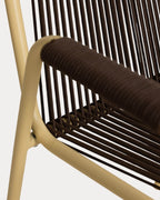 Mayailer Metal Rope Dining Chair with Armrests