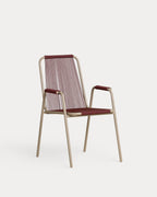 Mayailer Metal Rope Dining Chair with Armrests