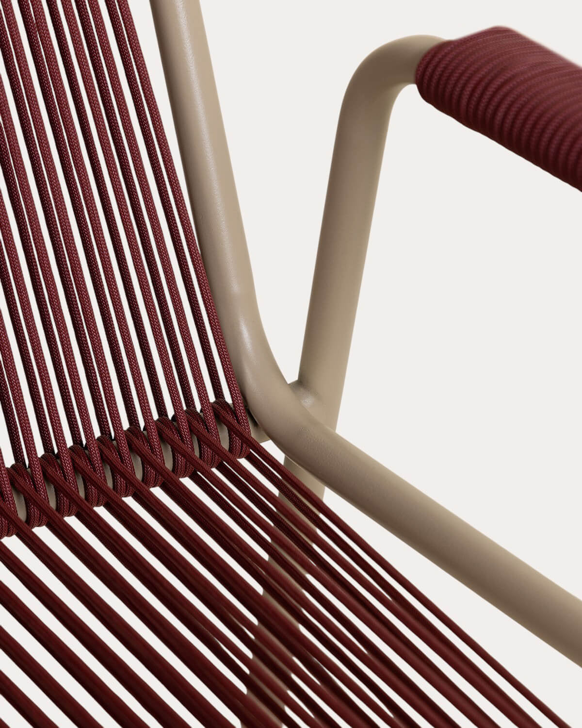 Mayailer Metal Rope Dining Chair with Armrests