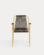 Mayailer Metal Rope Dining Chair with Armrests