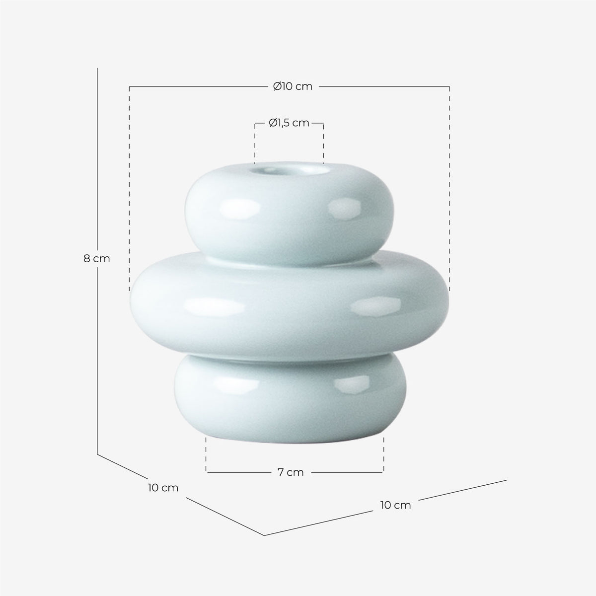 Casy 3-piece vase and candle holder set