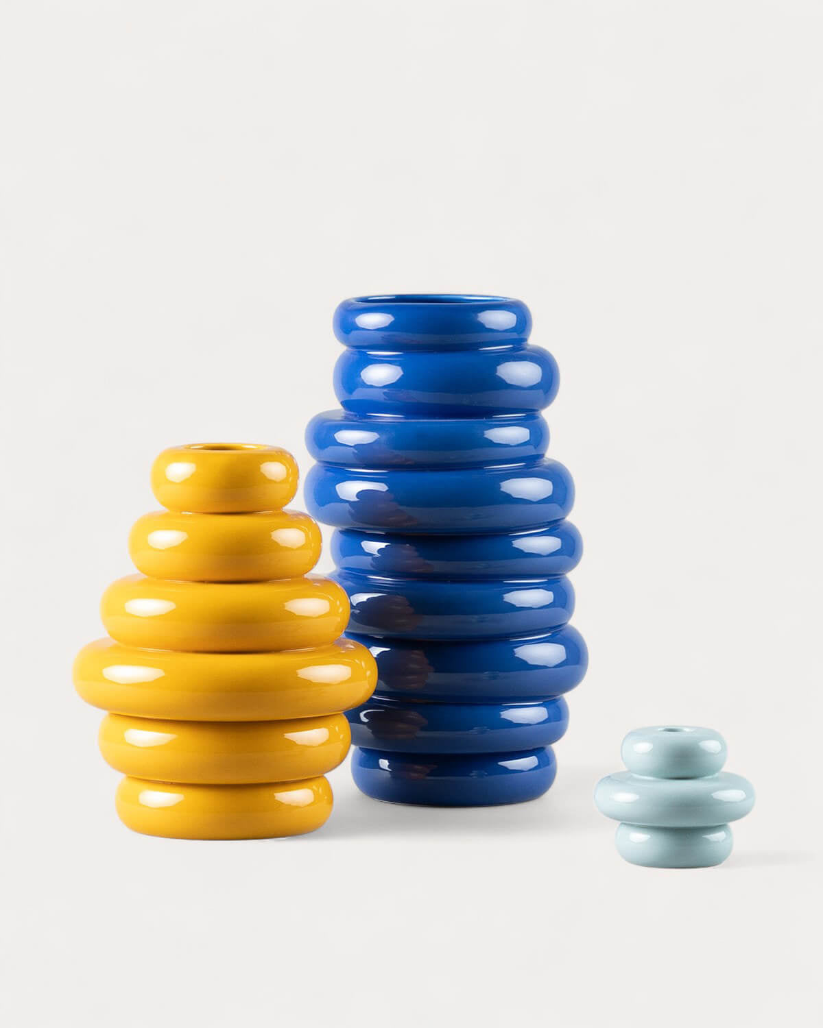Casy 3-piece vase and candle holder set