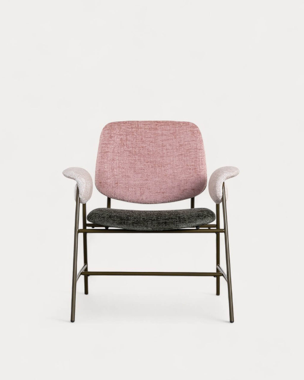 Vegas Armchair with Metal and Fabric Armrests