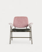 Vegas Armchair with Metal and Fabric Armrests