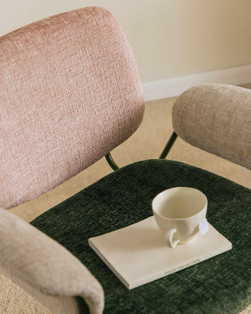 Vegas Armchair with Metal and Fabric Armrests