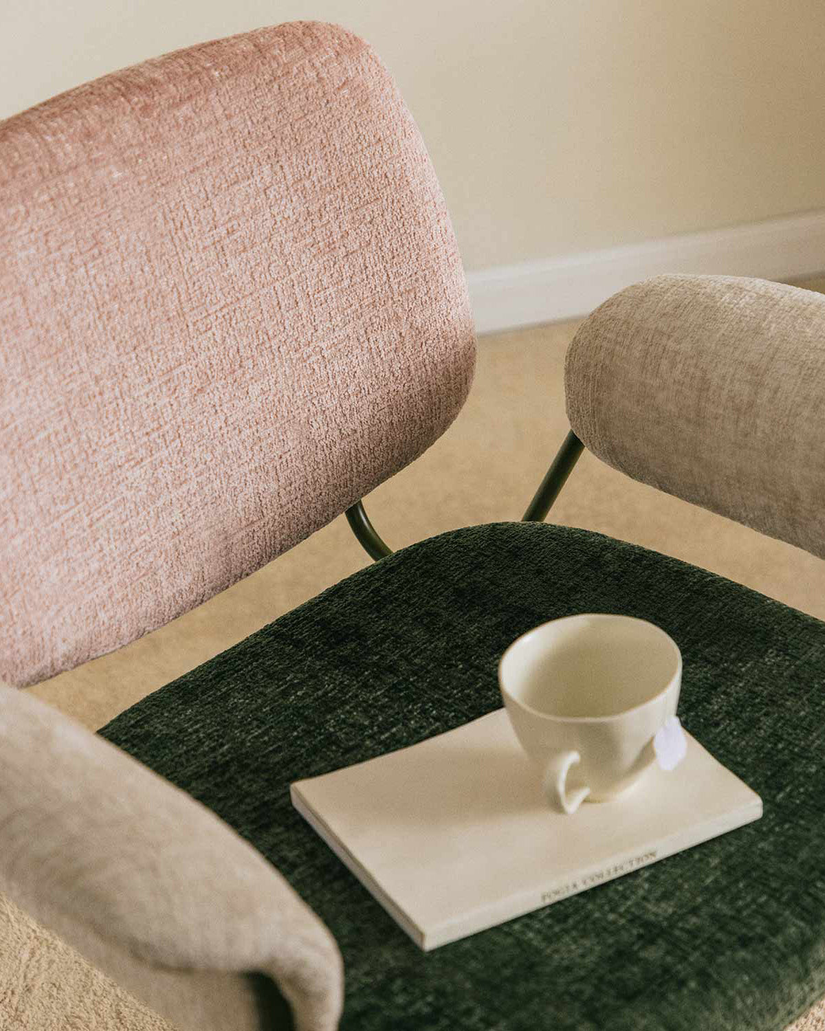 Vegas Armchair with Metal and Fabric Armrests