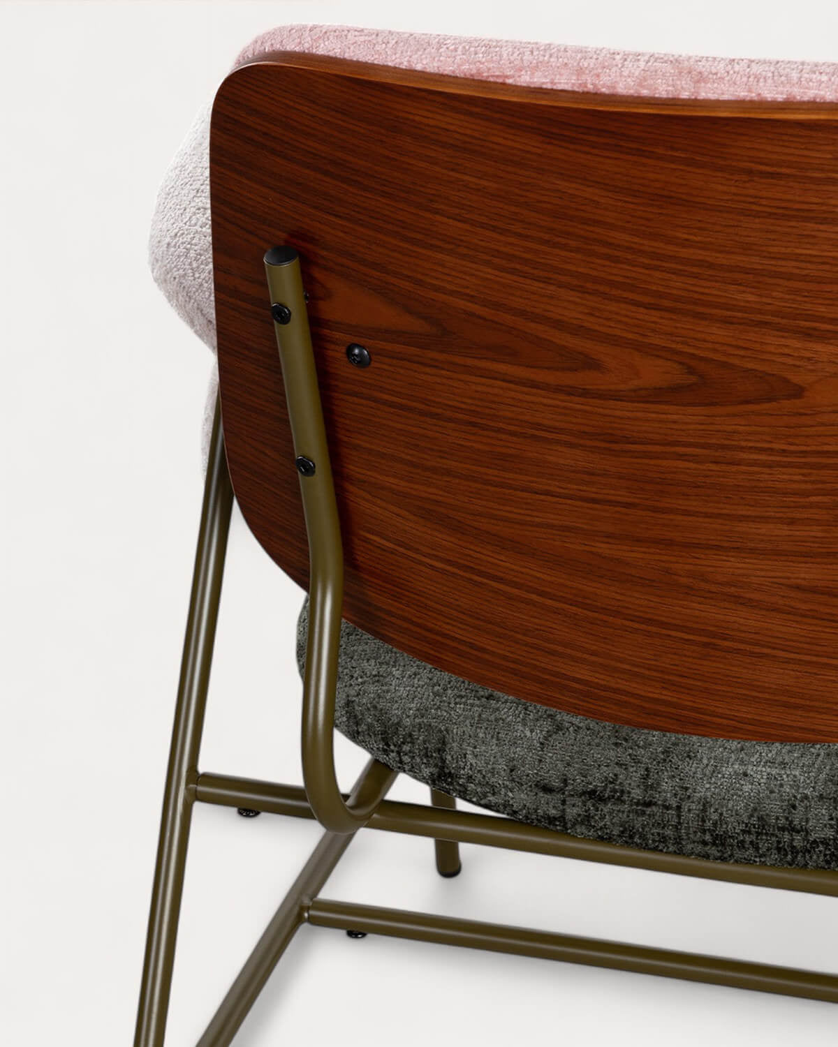 Vegas Armchair with Metal and Fabric Armrests