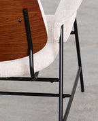 Vegas Armchair with Metal and Fabric Armrests