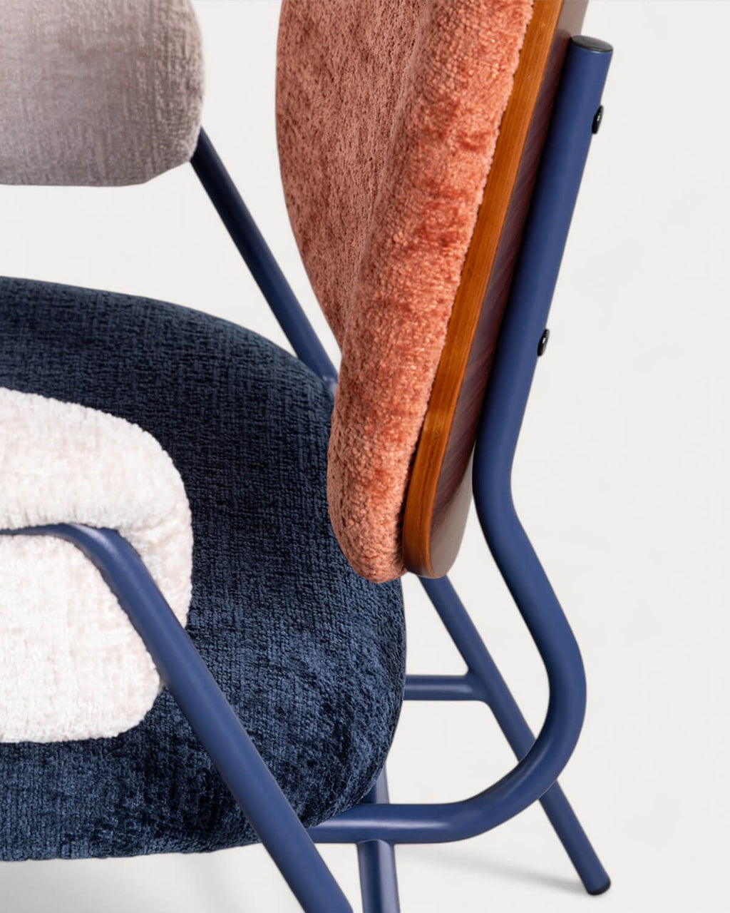 Vegas Armchair with Metal and Fabric Armrests
