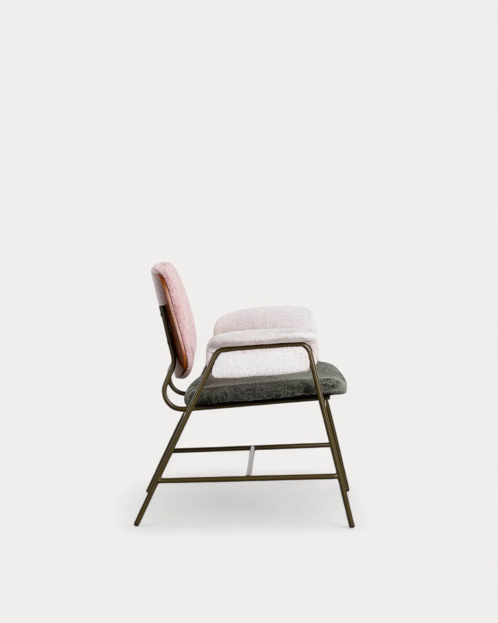 Vegas Armchair with Metal and Fabric Armrests