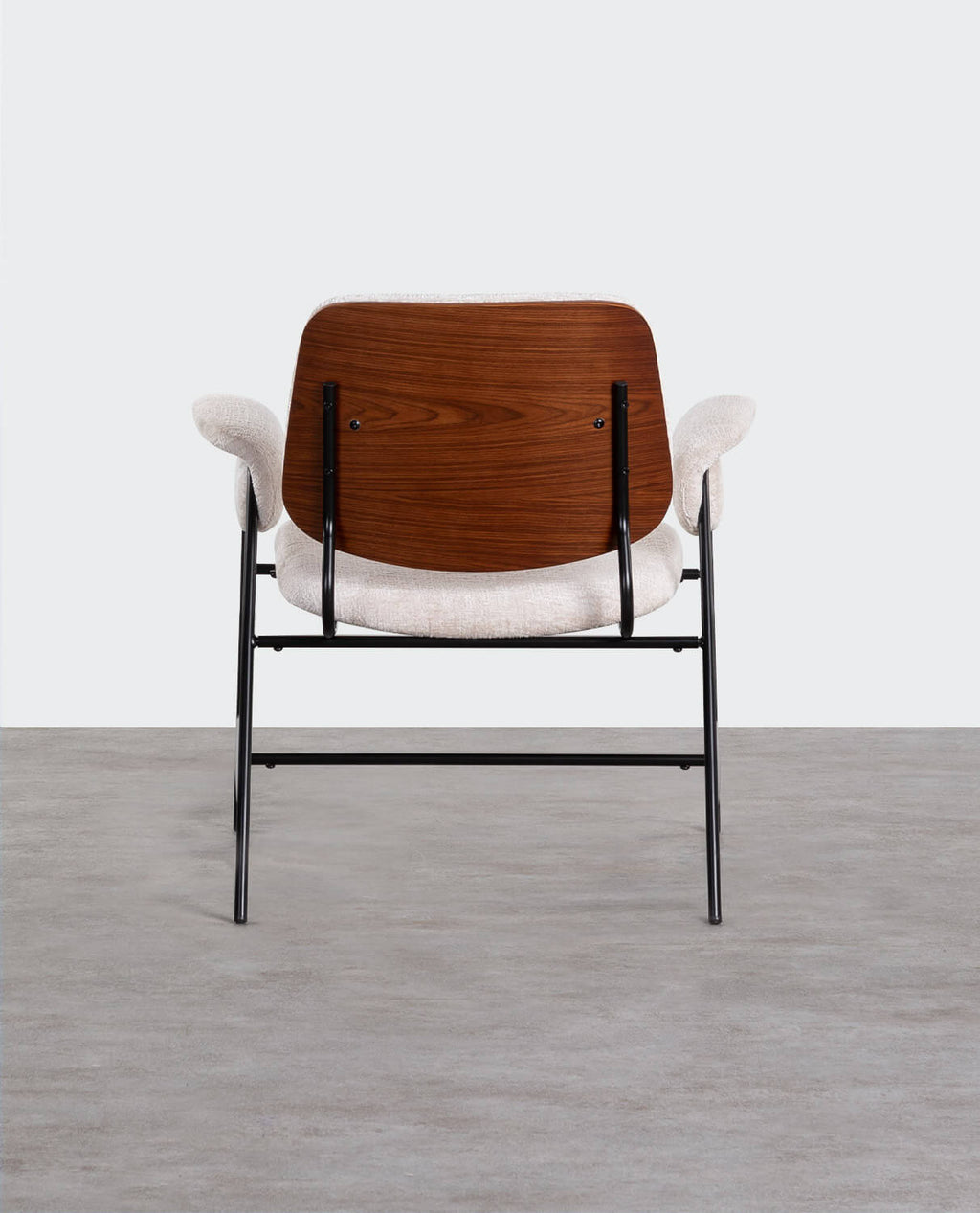 Vegas Armchair with Metal and Fabric Armrests
